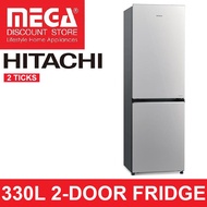 HITACHI R-B410P6MS 330L 2-DOOR FRIDGE (2 TICKS)