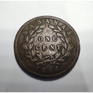 Sarawak Brooke Era – 1884 1 Cent Coin – Rajah Charles Brooke – Circulated Condition
