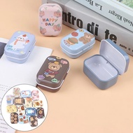 Mini comel membawa-on kotak besi kecil nib kertas klip gitar pick storage box cincin anting-anting nail art kotak kecil