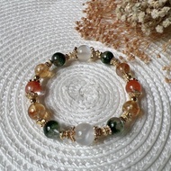 Ciana Bracelet (Moonstone, Green Phantom, Citrine, Red Rabbit Hair Quartz)