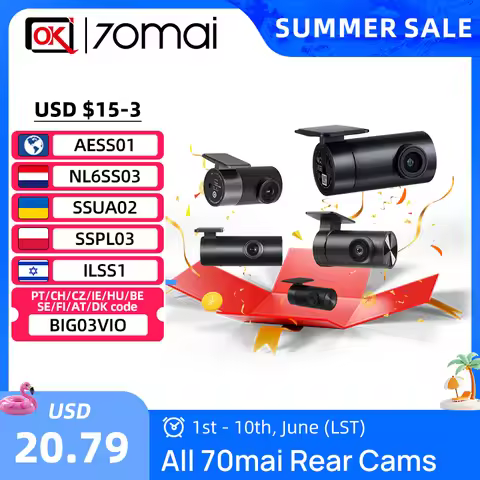 Original 70mai Rear Cam RC12 for 70mai Dash Cam A810 WDR Supported Global Version 70mai Backup Cam R
