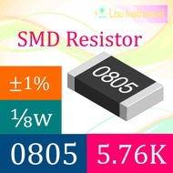 5.76K 0805 1% Thick Film Resistors SMD Chip Resistor 5761 5K76 5.76kΩ