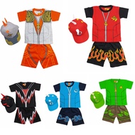 Boboiboy Children's Clothing Collection 1set With Water Fire Hat SOLAR ORANGE JEANS Lightning Newest 1set With Hat FREE Hat/BOBOIBOY Children's Clothes FREE Hat