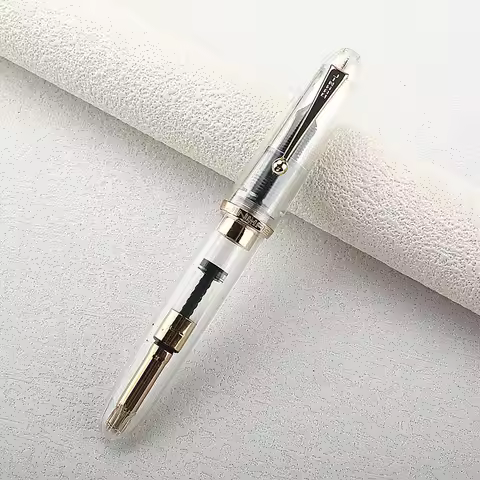 Luxury JinHao 9019 Ink Pen 8 Size 40 Nib Transparent Light Resin Body Stationery School Supplies PK1
