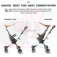 ❐๑Jollybee Advanced V5-B Ultralight Foldable 2-Way Facing Magic Stroller Adjustable Awning &amp; Rotating Seat with One Butt