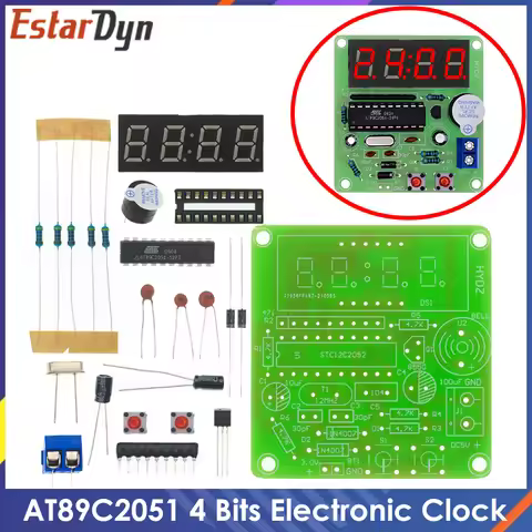 AT89C2051 Digital 4 Bits Electronic Clock Electronic Production Suite DIY Kit Learing Kit for Arduin