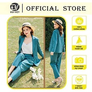 Set vest blazer nữ quần dài thiết kế suông nhẹ thời trang mùa xuân hè cho nữ Đũi Việt