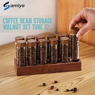 Walnut display tube/coffee bean storage tube set/coffee bean storage tube Rack