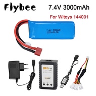 2S Battery For Wltoys 124019 Car Upgrade 2s 7.4V 3000mAh Lipo battery for Wltoys 144001 104001 12428