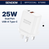 SENDEM Charger Fast Charging Compact Dual USB-A + Type-C Ports (25W) YG89