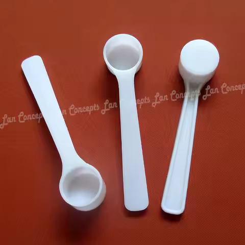 100pcs/lot 0.5g Plastic Scoop 0.5 gram PP Measuring Spoon 1ML Measure Tool - 70X16X10.5mm white Free