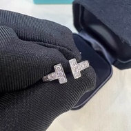 TIFFANY & CO.蒂芙尼 T系列 18K白金 戒指 男女可戴