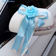 SEPTEMBER Car Decoration Decorate Rearview Mirror Artificial Flower Ribbon Wedding