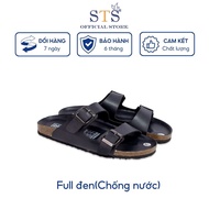 Dép sandal quai ngang nam nữ Birken đế trấu DA PU CAO CẤP xuất khẩu STPU01 nhiều màu