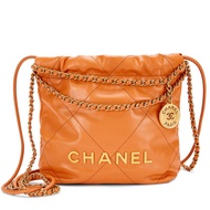 Chanel Coral Quilted Calfskin Mini 22 Bag Brushed Gold Hardware