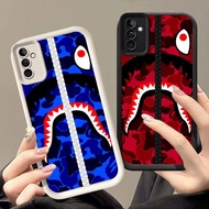 DJ-8 Bape shark Silicone Casing black and white for Samsung A35 A34 S25 S24 A24 A17 A26 A25 FE Ultra