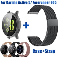 Magnetic Clasp Watchband + PC Case For Garmin Vivoactive 5 Garmin Forerunner 965 Stainless Steel Str
