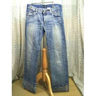 armani jeans義大利製褲管可反摺單寧牛仔褲