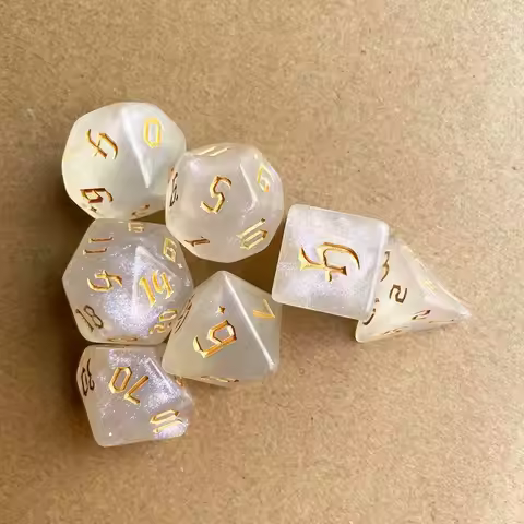 7Pcs/Set Durable Acrylic DND Dice 7-Die D12 D20 Polyhedral Dice D4 D6 D8 D10 Game Dice Table Game