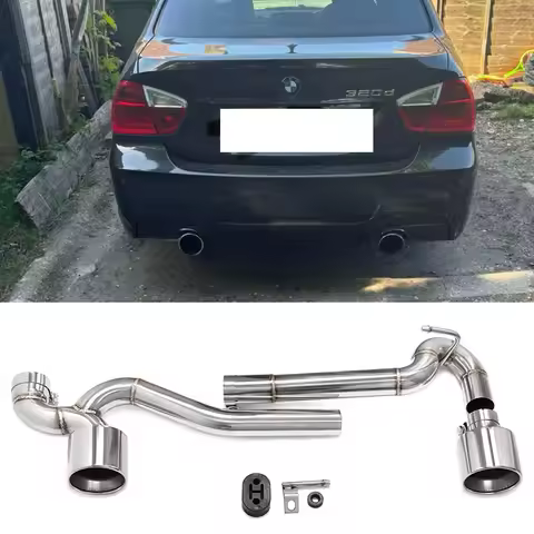 Dual Outlet Exhaust Conversion for BMW E90 E92 318i 320i Petrol 335i Style Stainless Steel Muffler E