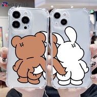 Cartoon Bear Rabbit Phone Case For Samsung Galaxy A57 M36 S26 S25 Ultra Edge Plus FE F36 A27 A17 M17