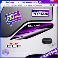 STICKER STRIP PINTU SAMPING ELF MACAN DECAL STIKER DECAL VARIASI MOBIL ISUZU EURO 2
