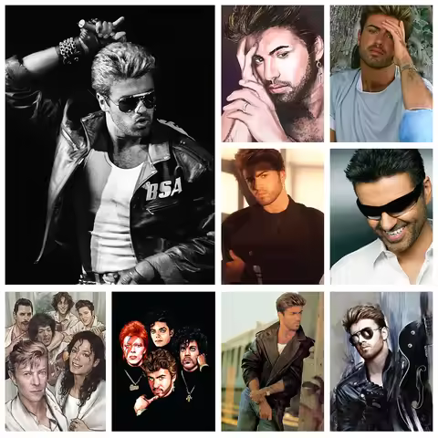 For George Michael Round Diamond Painting Kit Rock Singer 5D Diamond Embroidery Art Adult Gift Mosai