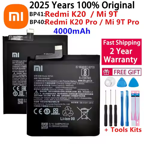 Xiao Mi 100% Original Battery BP41 BP40 For Xiaomi Redmi K20 Mi 9T Pro Mi9T K20Pro 4000mAh High Capa