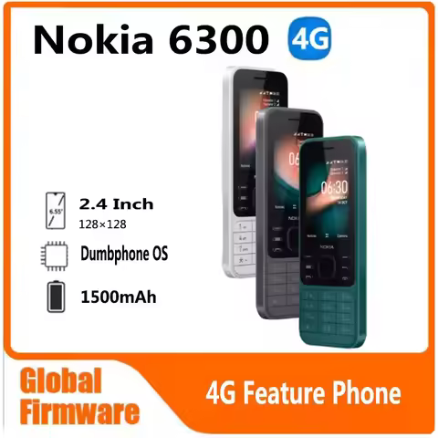 Nokia 6300 4G Feature Phone Dual SIM KaiOS Wifi Multilingual 2.4 Inch FM Radio Bluetooth Rugged Mobi