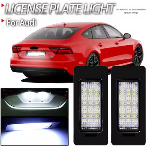 2Pcs Canbus No Error Car LED Signal Lights License Number Plate Light Lamps For Audi A1 A3 A4 A5 A6 