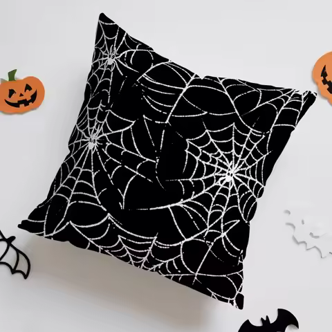 Halloween Ghost Pumpkin Print Cushion Cover Peach Skin Velvet Room Home Sofa Living Office Car Simpl