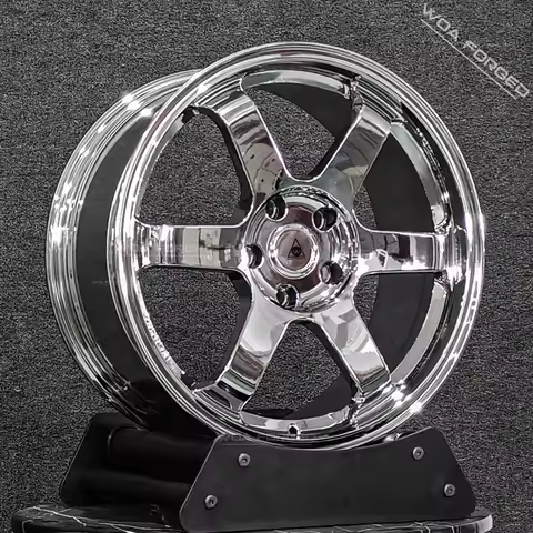 Custom 6061-T6 Polished Chrome Forged Aluminum 40mm 25mm 98mm TE37 Deep Recessed Car Wheels 4x100/5x