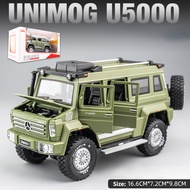 【WJ】จำลอง1:28 MB Unimog U5000เสียงและแสงดึงกลับปิดถนนล้อแม็กรถยนต์รุ่นเครื่องประดับของเล่นเด็ก