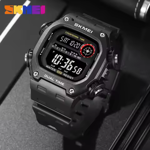 SKMEI 2126 Digital Countdown Sports Watch for Men LED Display Waterproof Stopwatch Mens Wristwatches