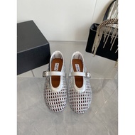 Alaia Ladies 2026 Spring Summer New Style Woven Hollow Flat Shoes