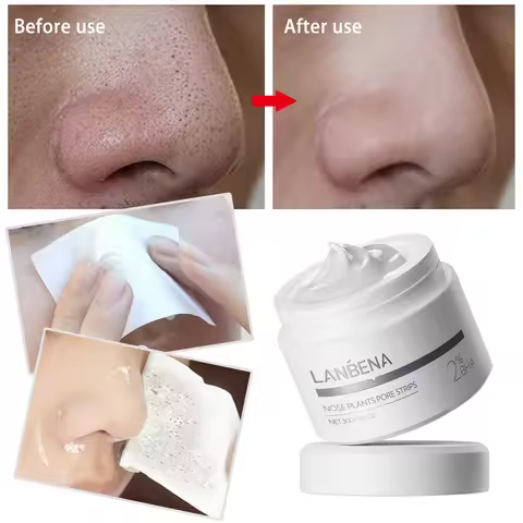 LANBENA Blackhead Removing Nose Strips and Pore Minimizing Serum Set Nose Mask