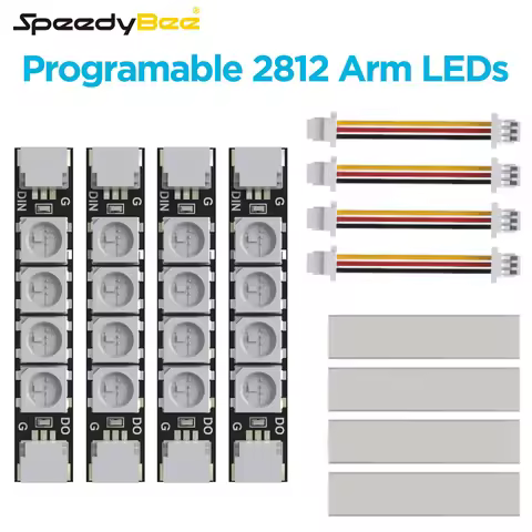 SpeedyBee LED Light 2812 LED Arm Light RGB Arm Light Strip Programable Two Ways to Connect 4PCS 2812