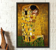 Klimt Gustav จูบภาพวาดบุคคลที่มีชื่อเสียงพิพิธภัณฑ์สำเนารูปสีน้ำมันที่มีคุณภาพการตกแต่งบ้านภาพติดผนั