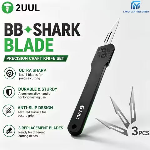 2UUL BL11 BBshark Black Knight Aluminum Alloy Handle Set,+3 pieces # 11 blades, sharp tool for mobil