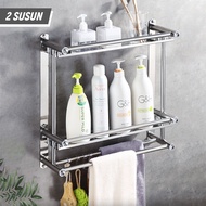 Rak Kamar Mandi Dinding Stainless Steel Rak Sabun Kamar Mandi 1-3Susun 40-60Cm