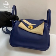 🌈Hermes💙Mini Lindy一代💙寶石藍金扣🌈全套有單🌈98新🌟Swift皮🌟minilindy一代🌟minilindy🌟lindy🌟愛馬仕🌟
