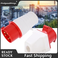 findgoodthings 16A 5Pin Industrial Plug  Wall Mount Socket 3 Phase 220‑380V/240‑415V 3P+N+E Supplies