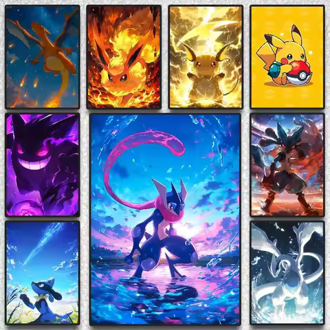 Pokemon Peripherals Dragonite Gyarados Charizard Anime Canvas Poster Decor
