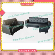 Sofa Kulit PVC Percuma 1 Stool Sofa 2 Seater 3 Seater 1 Stool