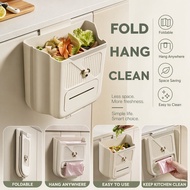Kitchen Hanging Trash Bin Foldable Wall Mounted Dustbin Tong Sampah Bertutup Cabinet Door