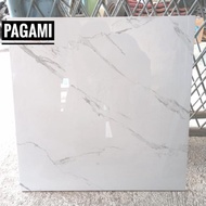 Granit Lantai 60X60 Glossy Putih Marmer Abu Carara Ikad/ Granit 60X60