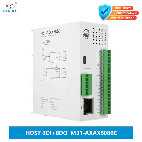 8DI+8DO Distributed Remote IO Module COJXU M31-AXAX8080G Host Module Analog Switch Acquisition Free 
