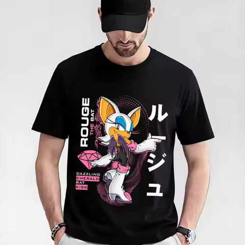 Rouge The Bat Sonic The Hedgehog Shadow Gift t shirt for Anime lover 0319 Cartoon Graphic Tee Y2K cl