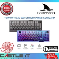 Darmoshark TOP98 Black White Optical Switch Gaming Keyboard RGB Backlit 96-Key Hot-Swappable PBT Key