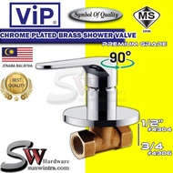 VIP HEAVY DUTY 1/2" | 3/4" CHROME CONCEALED SHOWER STOPCOCK CONTROL VALVE 100% BRASS BODY #4304 4304